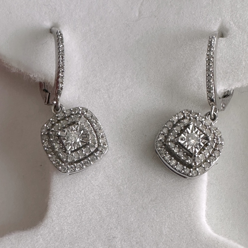 Macy’s Fine Jewelry loop dangle earrings.